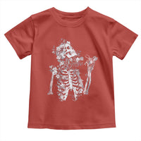 Gothic Grunge Floral Skeleton Toddler T Shirt Dark Alternative Aesthetic For Women