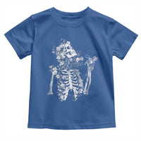 Gothic Grunge Floral Skeleton Toddler T Shirt Dark Alternative Aesthetic For Women
