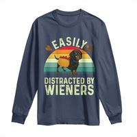Easily Distracted By Wieners Long Sleeve Shirt Funny Dachshund Dog In A Hot Dog Costume - Wonder Print Shop