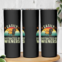 Easily Distracted By Wieners Skinny Tumbler Funny Dachshund Dog In A Hot Dog Costume