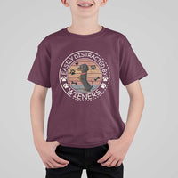 Easily Distracted By Wieners T Shirt For Kid Dachshund Dog Lover Retro Sunset - Wonder Print Shop