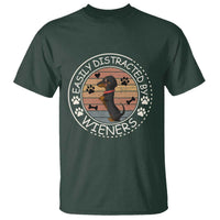Easily Distracted By Wieners T Shirt Dachshund Dog Lover Retro Sunset - Wonder Print Shop