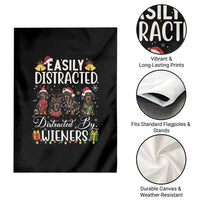 Christmas Dachshund Garden Flag Funny Easily Distracted By Wieners - Wonder Print Shop