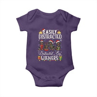 Christmas Dachshund Baby Onesie Funny Easily Distracted By Wieners - Wonder Print Shop