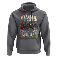 Christmas Dachshund Hoodie Funny Easily Distracted By Wieners - Wonder Print Shop