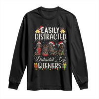 Christmas Dachshund Long Sleeve Shirt Funny Easily Distracted By Wieners - Wonder Print Shop