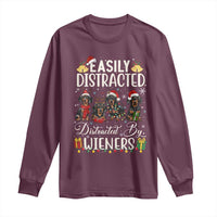 Christmas Dachshund Long Sleeve Shirt Funny Easily Distracted By Wieners - Wonder Print Shop