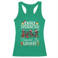 Christmas Dachshund Racerback Tank Top Funny Easily Distracted By Wieners - Wonder Print Shop