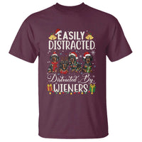 Christmas Dachshund T Shirt Funny Easily Distracted By Wieners - Wonder Print Shop