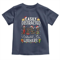 Christmas Dachshund Toddler T Shirt Funny Easily Distracted By Wieners - Wonder Print Shop