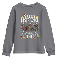 Christmas Dachshund Youth Sweatshirt Funny Easily Distracted By Wieners - Wonder Print Shop
