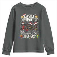 Christmas Dachshund Youth Sweatshirt Funny Easily Distracted By Wieners - Wonder Print Shop