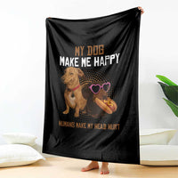 Funny Dachshund Dog Meme Throw Blanket My Dog Make Me Happy - Wonder Print Shop