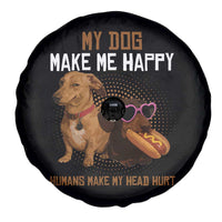 Funny Dachshund Dog Meme Spare Tire Cover My Dog Make Me Happy - Wonder Print Shop
