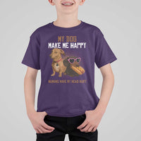Funny Dachshund Dog Meme T Shirt For Kid My Dog Make Me Happy - Wonder Print Shop