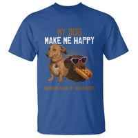 Funny Dachshund Dog Meme T Shirt My Dog Make Me Happy - Wonder Print Shop