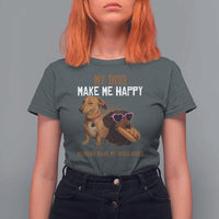 Funny Dachshund Dog Meme T Shirt For Women My Dog Make Me Happy - Wonder Print Shop