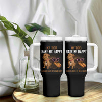 Funny Dachshund Dog Meme Tumbler With Handle My Dog Make Me Happy