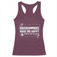 Dog Lover Racerback Tank Top Dachshunds Make Me Happy Quote - Wonder Print Shop