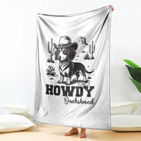 Funny Cowboy Dog Throw Blanket Howdy Dachshund Vintage Western - Wonder Print Shop