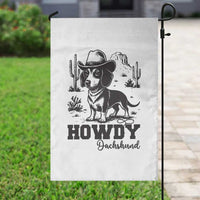Funny Cowboy Dog Garden Flag Howdy Dachshund Vintage Western - Wonder Print Shop