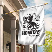 Funny Cowboy Dog Garden Flag Howdy Dachshund Vintage Western - Wonder Print Shop