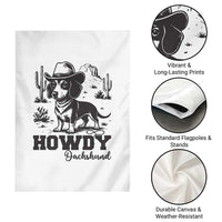 Funny Cowboy Dog Garden Flag Howdy Dachshund Vintage Western - Wonder Print Shop