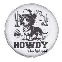 Funny Cowboy Dog Spare Tire Cover Howdy Dachshund Vintage Western - Wonder Print Shop