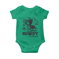 Funny Cowboy Dog Baby Onesie Howdy Dachshund Vintage Western - Wonder Print Shop