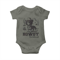 Funny Cowboy Dog Baby Onesie Howdy Dachshund Vintage Western - Wonder Print Shop