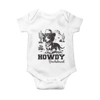 Funny Cowboy Dog Baby Onesie Howdy Dachshund Vintage Western - Wonder Print Shop