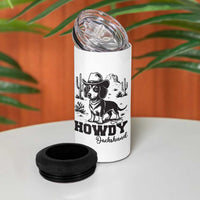 Funny Cowboy Dog 4 in 1 Can Cooler Tumbler Howdy Dachshund Vintage Western