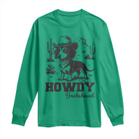 Funny Cowboy Dog Long Sleeve Shirt Howdy Dachshund Vintage Western - Wonder Print Shop