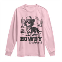Funny Cowboy Dog Long Sleeve Shirt Howdy Dachshund Vintage Western - Wonder Print Shop