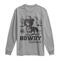 Funny Cowboy Dog Long Sleeve Shirt Howdy Dachshund Vintage Western - Wonder Print Shop
