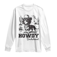 Funny Cowboy Dog Long Sleeve Shirt Howdy Dachshund Vintage Western - Wonder Print Shop