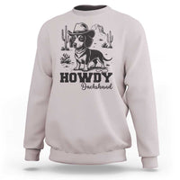 Funny Cowboy Dog Sweatshirt Howdy Dachshund Vintage Western - Wonder Print Shop
