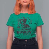 Funny Cowboy Dog T Shirt For Women Howdy Dachshund Vintage Western - Wonder Print Shop