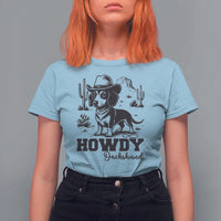 Funny Cowboy Dog T Shirt For Women Howdy Dachshund Vintage Western - Wonder Print Shop