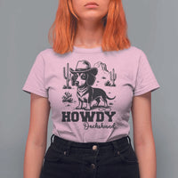 Funny Cowboy Dog T Shirt For Women Howdy Dachshund Vintage Western - Wonder Print Shop
