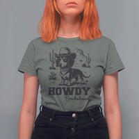 Funny Cowboy Dog T Shirt For Women Howdy Dachshund Vintage Western - Wonder Print Shop