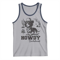 Funny Cowboy Dog Tank Top Howdy Dachshund Vintage Western - Wonder Print Shop