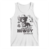 Funny Cowboy Dog Tank Top Howdy Dachshund Vintage Western - Wonder Print Shop