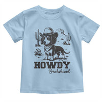 Funny Cowboy Dog Toddler T Shirt Howdy Dachshund Vintage Western - Wonder Print Shop