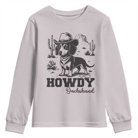 Funny Cowboy Dog Youth Sweatshirt Howdy Dachshund Vintage Western - Wonder Print Shop