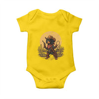 Funny Dachshund Cowboy Baby Onesie Western Wiener Dog - Wonder Print Shop