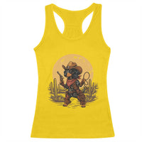 Funny Dachshund Cowboy Racerback Tank Top Western Wiener Dog - Wonder Print Shop