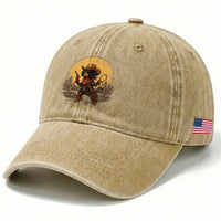 Funny Dachshund Cowboy Washed Cotton Baseball Cap Western Wiener Dog