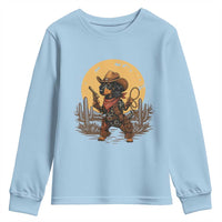 Funny Dachshund Cowboy Youth Sweatshirt Western Wiener Dog - Wonder Print Shop