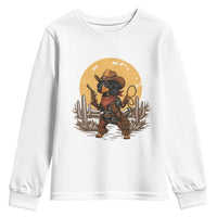 Funny Dachshund Cowboy Youth Sweatshirt Western Wiener Dog - Wonder Print Shop